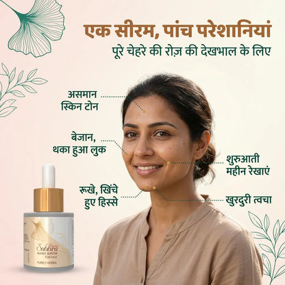 [hi] सुभ्रा नैनो फेस सीरम कहां मदद करता है: बेजान लुक, असमान टोन, रूखापन, खुरदुरी त्वचा और शुरुआती महीन रेखाएं