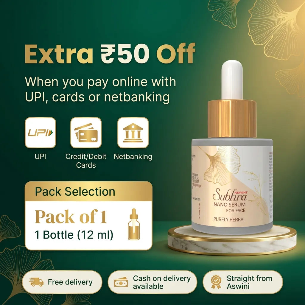 [en] Subhra Nano Face Serum offer: extra Rs 50 off on prepaid orders with UPI, cards or netbanking, free delivery and cash on delivery