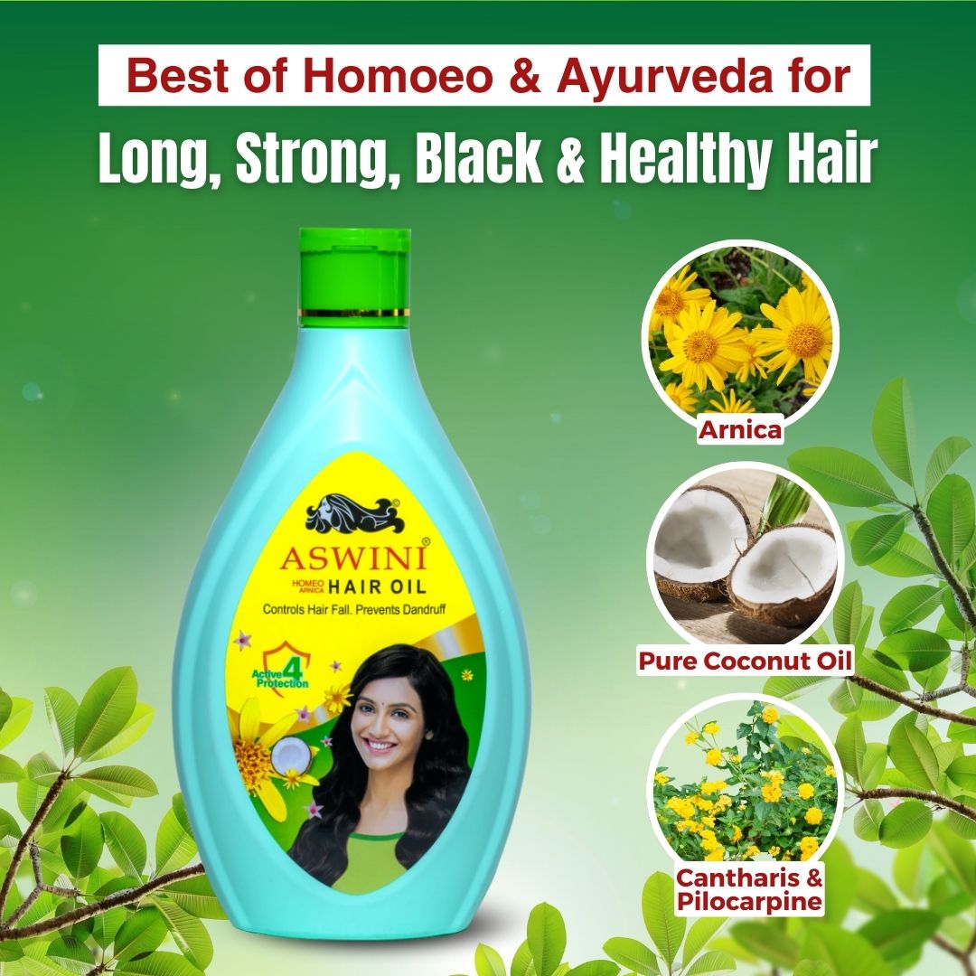 Aswini Homeo Hair Oil - Controls Hair Fall & Dandruff