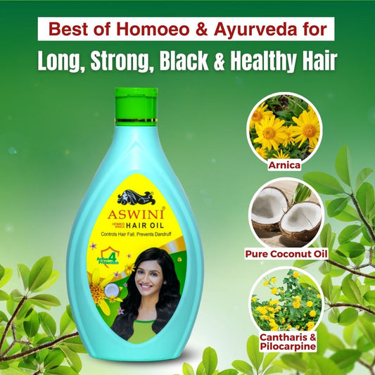 Aswini Homeo Hair Oil - Controls Hair Fall & Dandruff