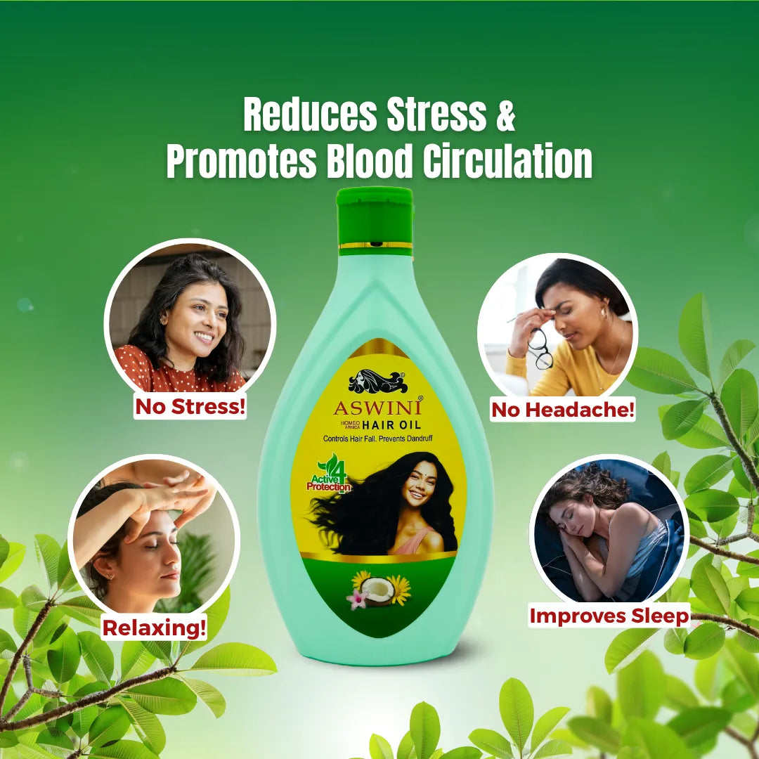 Aswini Homeo Hair Oil - Controls Hair Fall & Dandruff