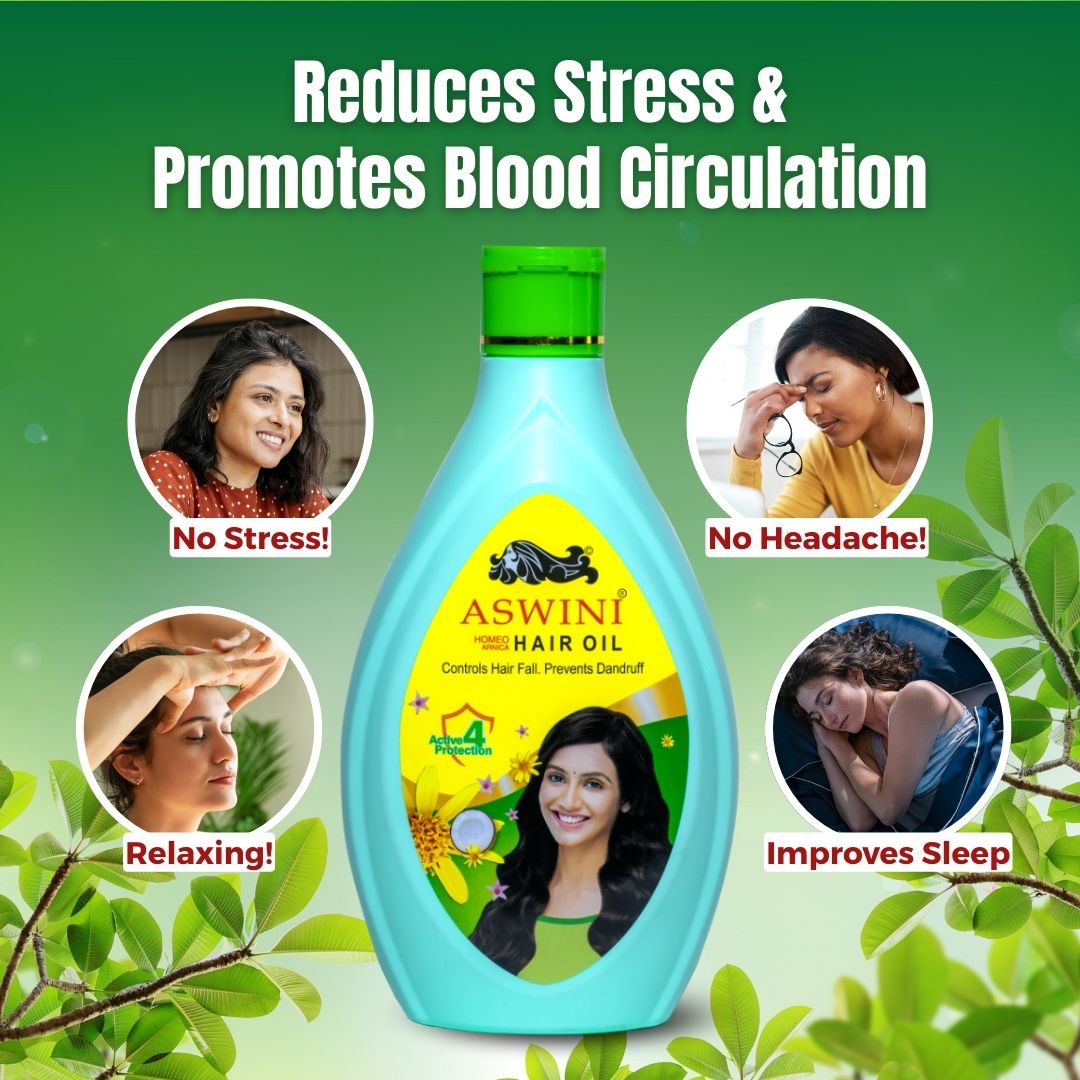 Aswini Homeo Hair Oil - Controls Hair Fall & Dandruff