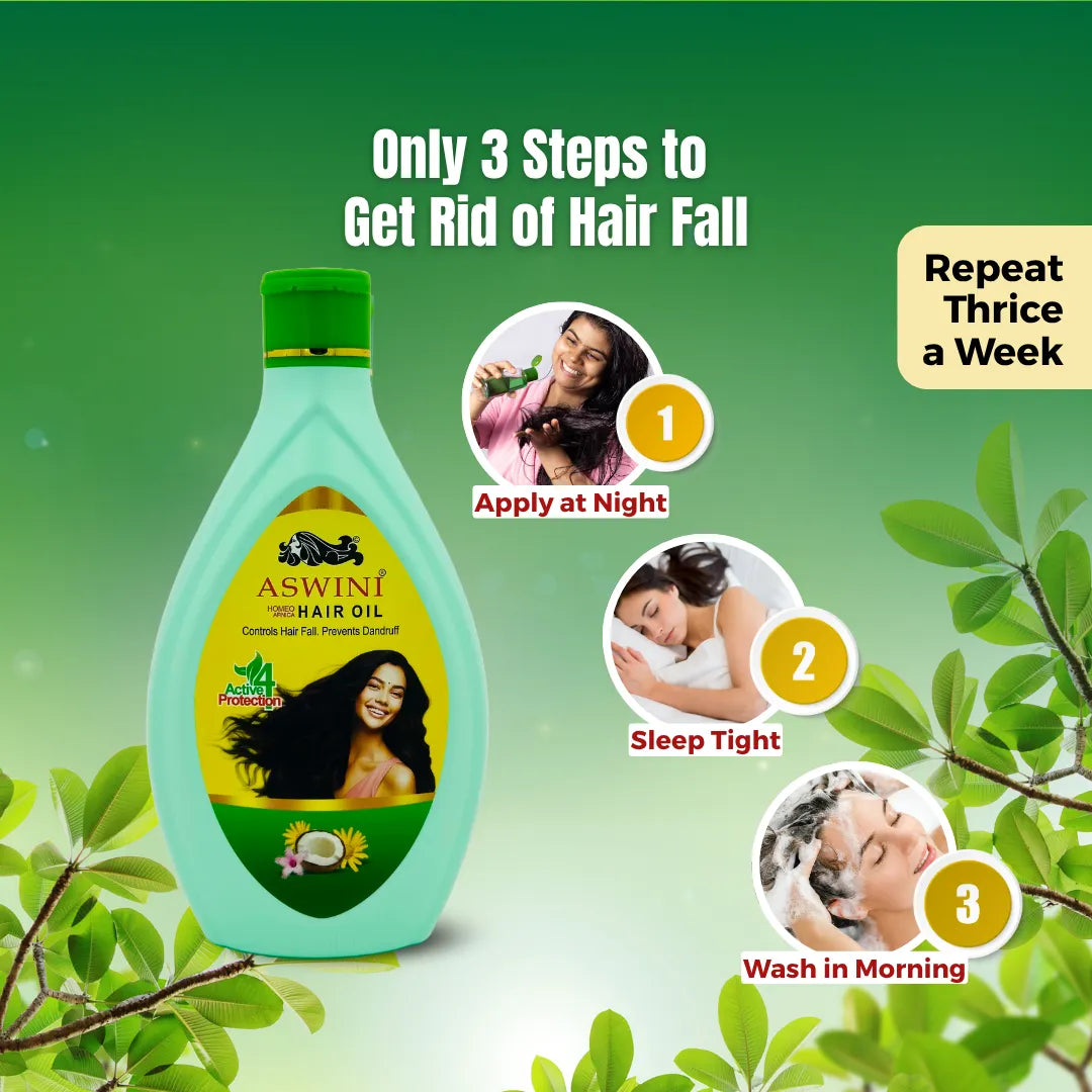 Aswini Homeo Hair Oil - Controls Hair Fall & Dandruff