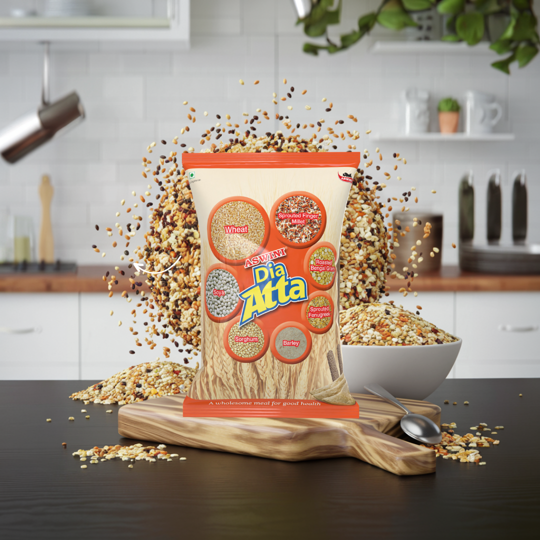 Aswini Dia Multigrain Atta with 7 Wholesome Grains - Made for Diabetic Patients