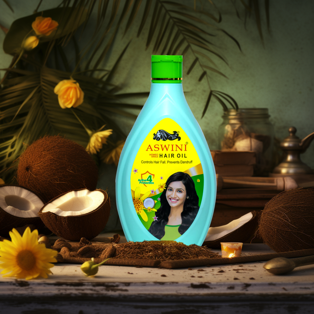 Aswini Homeo Hair Oil - Controls Hair Fall & Dandruff